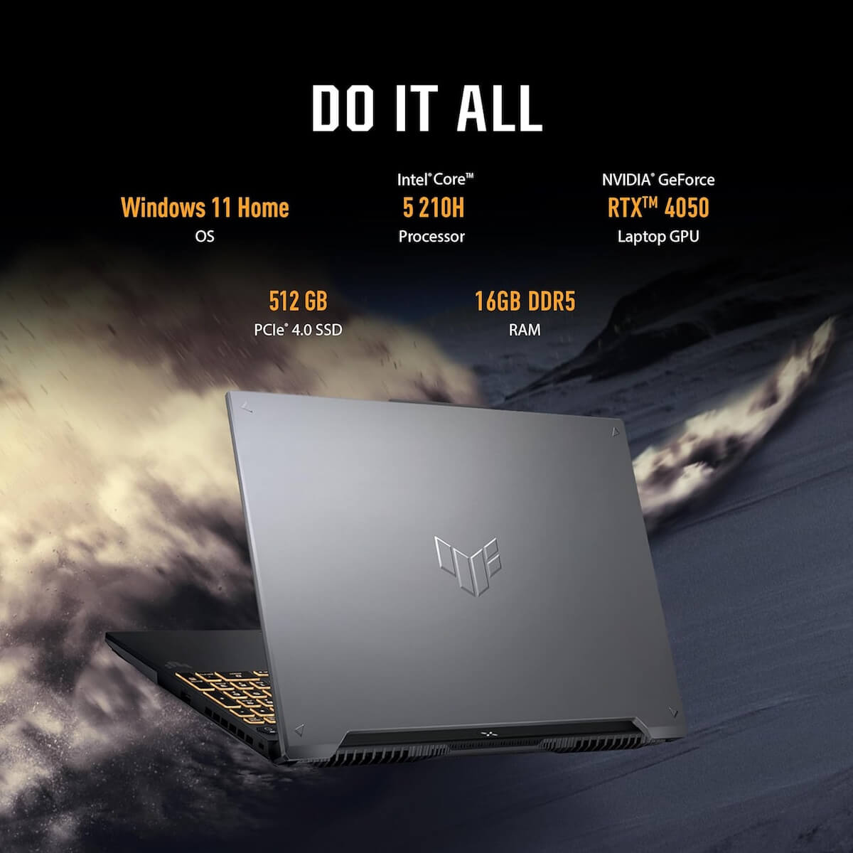 ASUS TUF Gaming FX607VU-RL079 Laptop - Intel Core 5 processor 210H, 16GB RAM, 512GB SSD, 16" WUXGA 144Mhz, NVIDIA GeForce RTX 4050 6GB