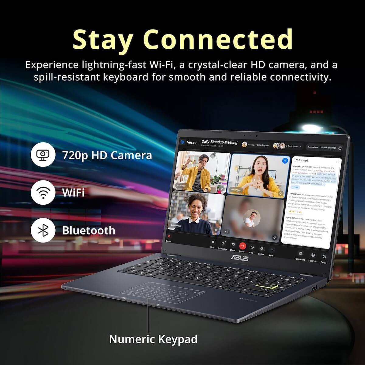 ASUS Vivobook Go E410KA-CL464 Laptop - Intel Celeron N4500, 4GB RAM, 64GB eMMC, 14.1" FHD