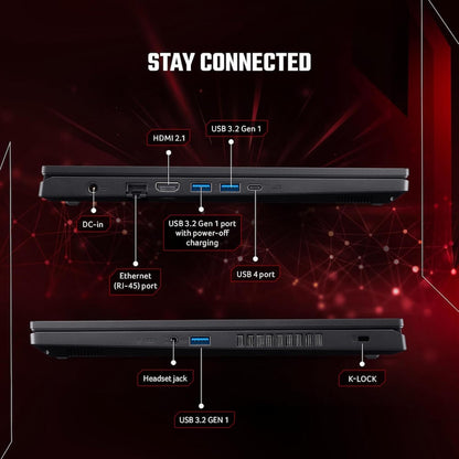 Acer Nitro V 15 ANV15-51 Laptop - AMD Ryzen 5 7535HS, 16GB RAM, 512GB SSD, 15.6" FHD 144Hz, NVIDIA GeForce RTX 2050 4GB