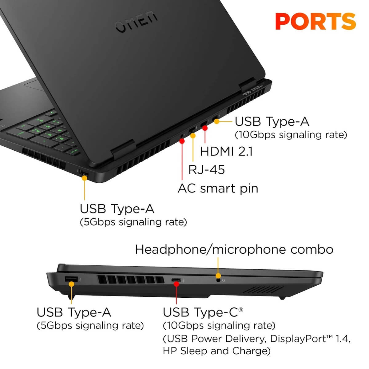 HP OMEN 16-AP0053dx Laptop - AMD Ryzen 9 8940HX, 32GB RAM, 1TB SSD, 16" 2K 144MHz, NVIDIA GeForce RTX 5060 8GB